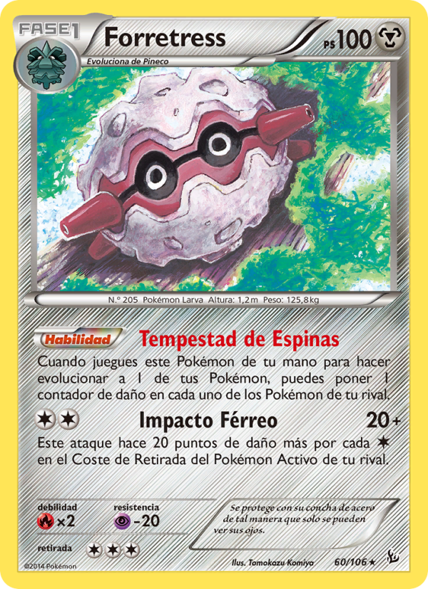 Forretress 60 — Flashfire (Spanish Pokémon TCG card)