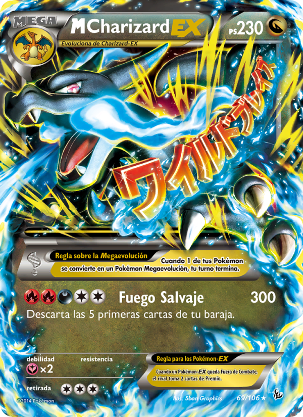 M-Charizard EX 69 — Flashfire (Spanish Pokémon TCG card)