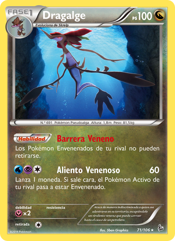 Dragalge 71 — Flashfire (Spanish Pokémon TCG card)