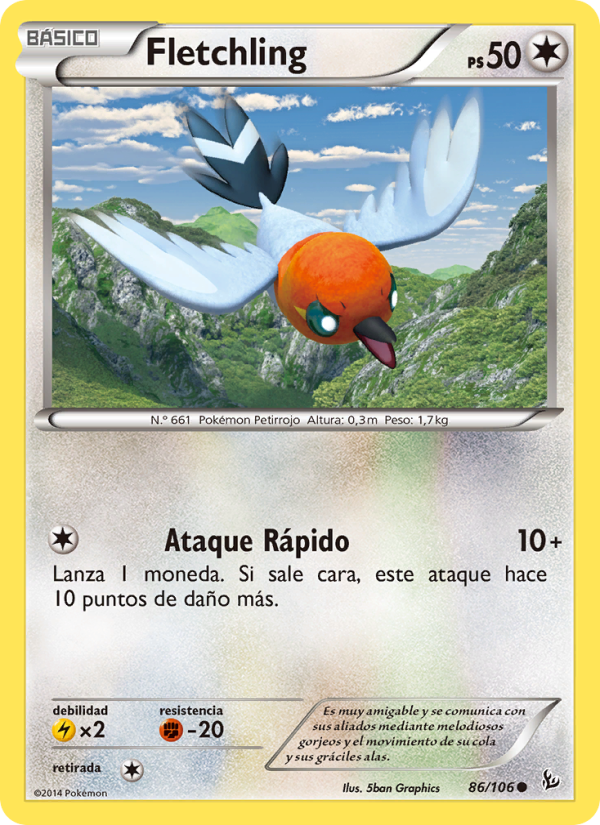 Fletchling 86 — Flashfire (Spanish Pokémon TCG card)