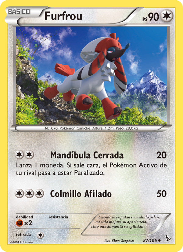 Furfrou 87 — Flashfire (Spanish Pokémon TCG card)