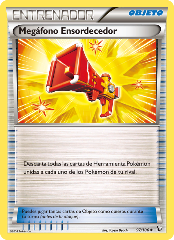 Megáfono Ensordecedor 97 — Flashfire (Spanish Pokémon TCG card)