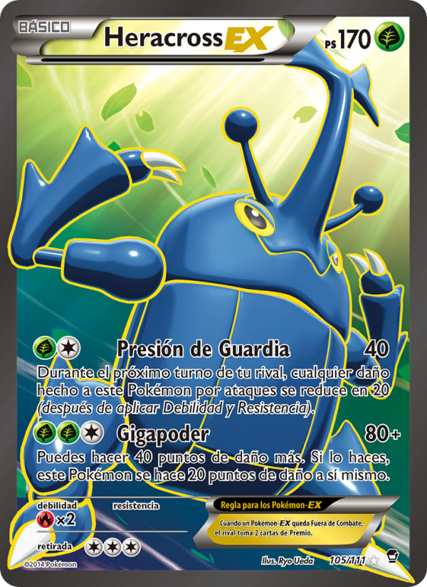 Heracross EX 105 — Furious Fists (Spanish Pokémon TCG card)