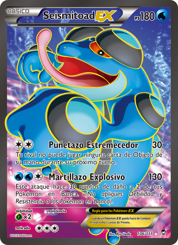 Seismitoad EX 106 — Furious Fists (Spanish Pokémon TCG card)