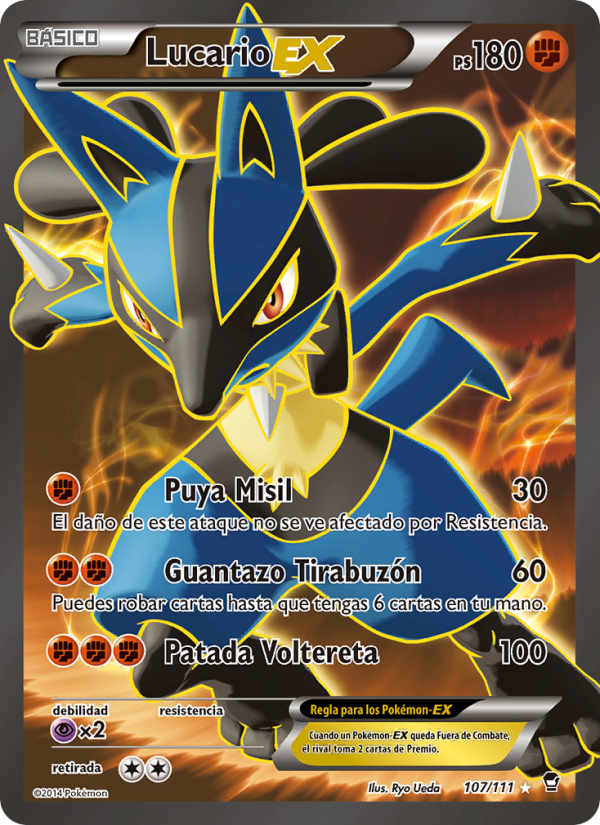 Lucario EX 107 — Furious Fists (Spanish Pokémon TCG card)