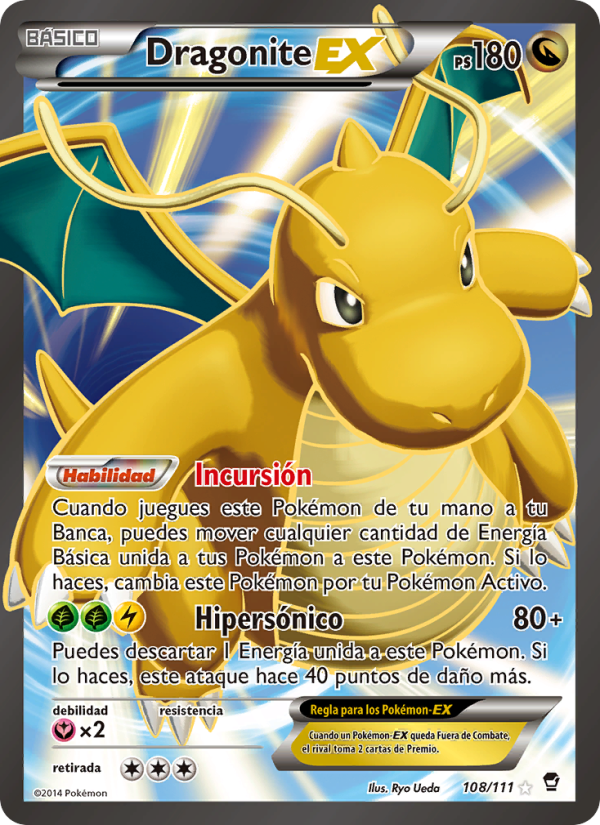 Dragonite EX 108 — Furious Fists (Spanish Pokémon TCG card)