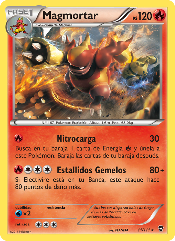 Magmortar 11 — Furious Fists (Spanish Pokémon TCG card)