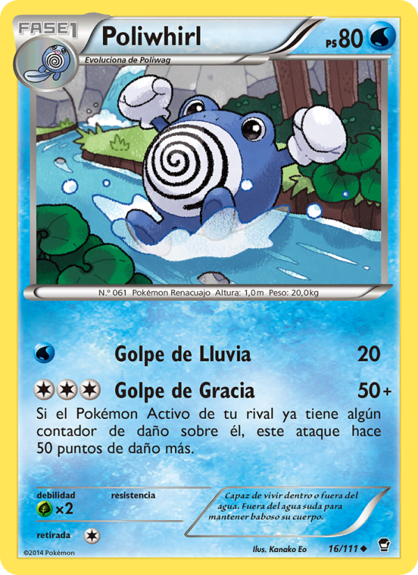 Poliwhirl 16 — Furious Fists (Spanish Pokémon TCG card)