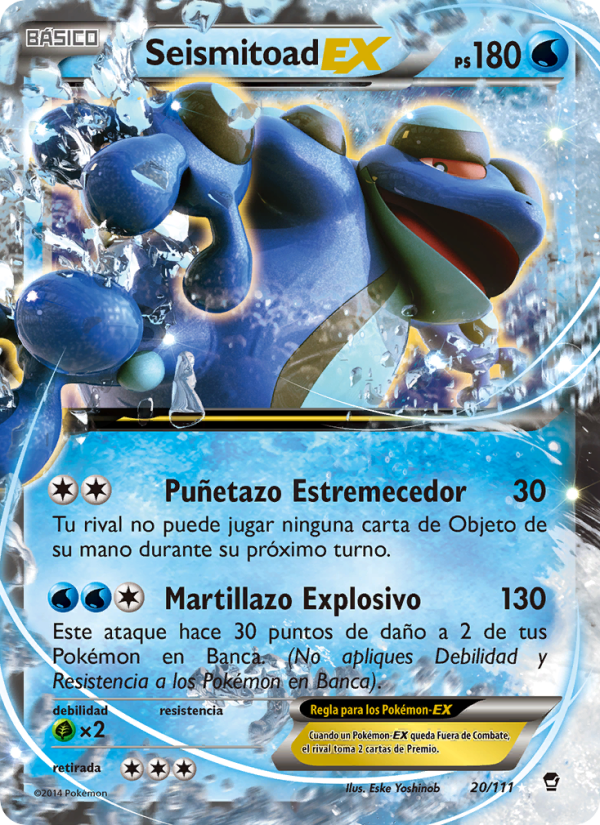 Seismitoad EX 20 — Furious Fists (Spanish Pokémon TCG card)