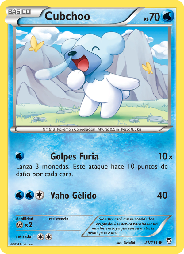 Cubchoo 21 — Furious Fists (Spanish Pokémon TCG card)