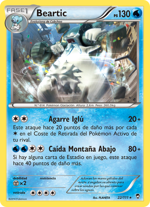 Beartic 22 — Furious Fists (Spanish Pokémon TCG card)