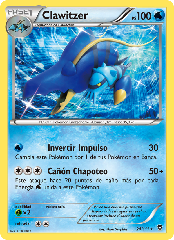 Clawitzer 24 — Furious Fists (Spanish Pokémon TCG card)