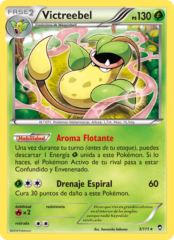 Victreebel 3 — Furious Fists (Spanish Pokémon TCG card)