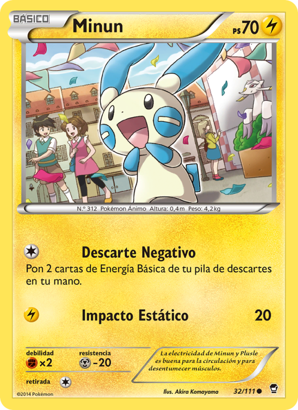 Minun 32 — Furious Fists (Spanish Pokémon TCG card)