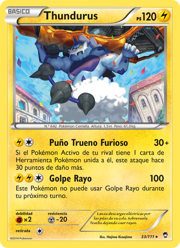 Thundurus 33 — Furious Fists (Spanish Pokémon TCG card)