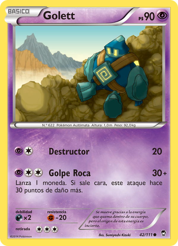 Golett 42 — Furious Fists (Spanish Pokémon TCG card)