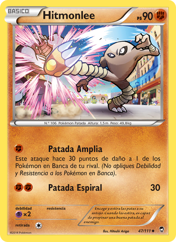 Hitmonlee 47 — Furious Fists (Spanish Pokémon TCG card)