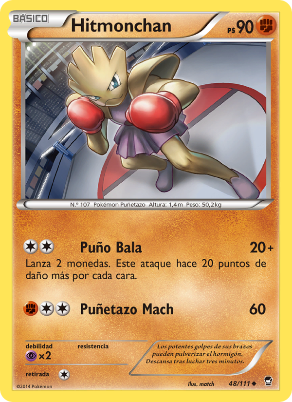 Hitmonchan 48 — Furious Fists (Spanish Pokémon TCG card)