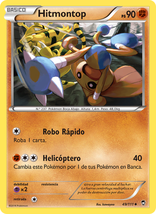 Hitmontop 49 — Furious Fists (Spanish Pokémon TCG card)