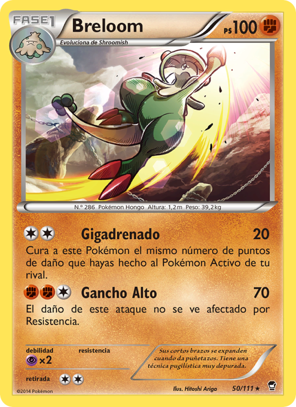 Breloom 50 — Furious Fists (Spanish Pokémon TCG card)