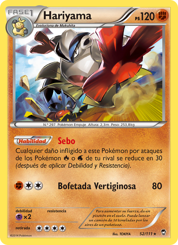 Hariyama 52 — Furious Fists (Spanish Pokémon TCG card)