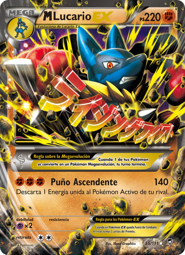 M-Lucario EX 55 — Furious Fists (Spanish Pokémon TCG card)