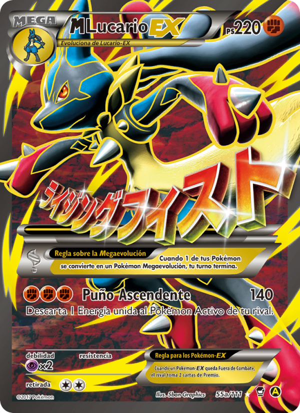 M-Lucario EX 55a — Furious Fists (Spanish Pokémon TCG card)