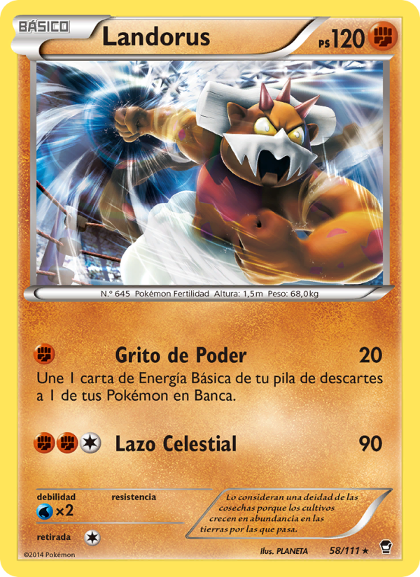 Landorus 58 — Furious Fists (Spanish Pokémon TCG card)