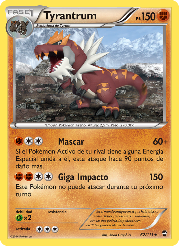 Tyrantrum 62 — Furious Fists (Spanish Pokémon TCG card)