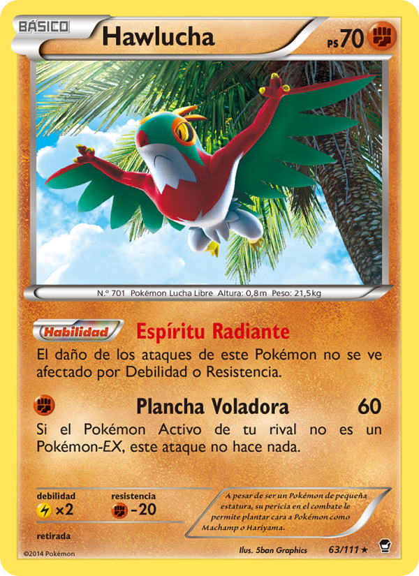 Hawlucha 63 — Furious Fists (Spanish Pokémon TCG card)