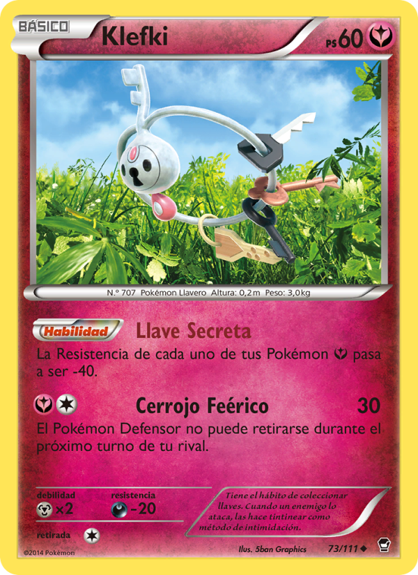 Klefki 73 — Furious Fists (Spanish Pokémon TCG card)