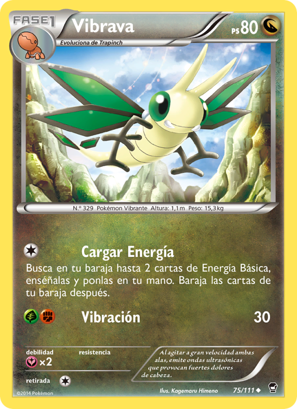 Vibrava 75 — Furious Fists (Spanish Pokémon TCG card)