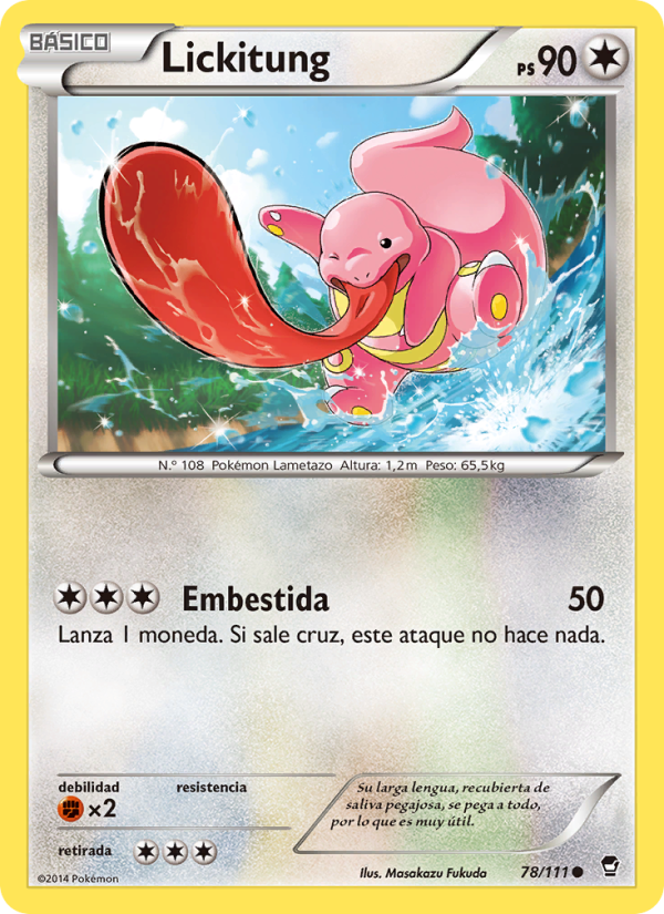 Lickitung 78 — Furious Fists (Spanish Pokémon TCG card)