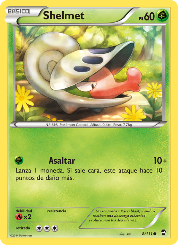 Shelmet 8 — Furious Fists (Spanish Pokémon TCG card)