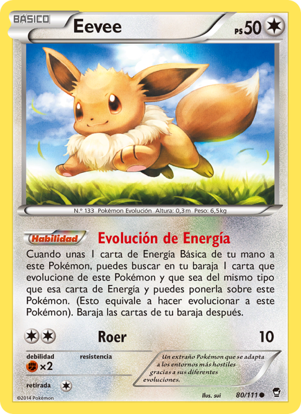 Eevee 80 — Furious Fists (Spanish Pokémon TCG card)