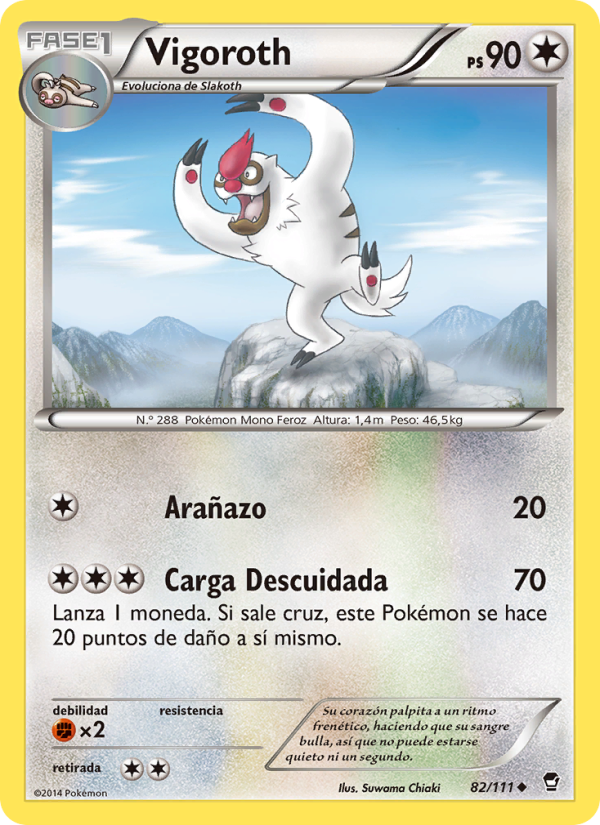 Vigoroth 82 — Furious Fists (Spanish Pokémon TCG card)