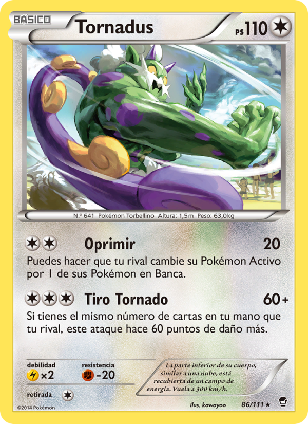 Tornadus 86 — Furious Fists (Spanish Pokémon TCG card)