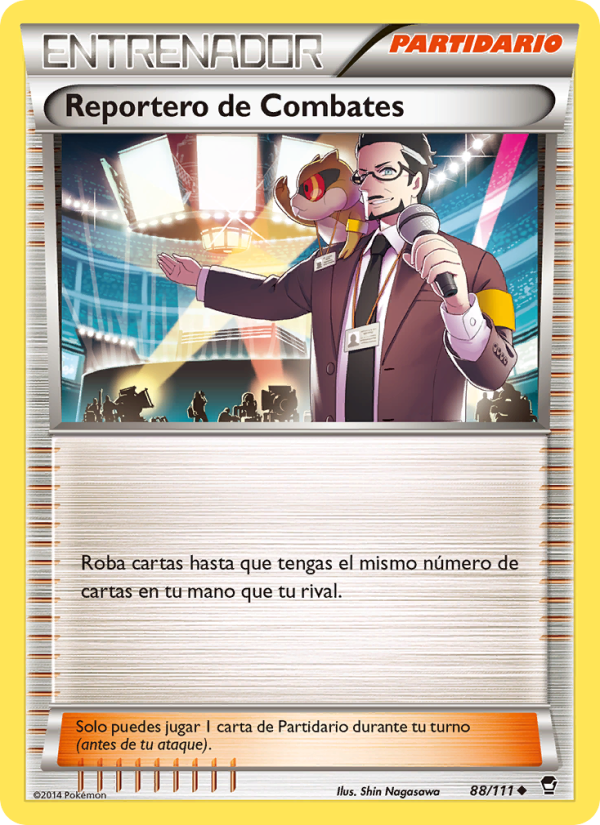 Reportero de Combates 88 — Furious Fists (Spanish Pokémon TCG card)