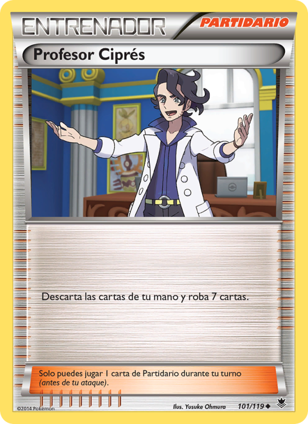 Profesor Ciprés 101 — Phantom Forces (Spanish Pokémon TCG card)