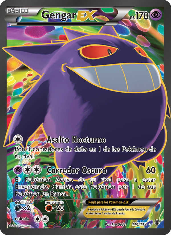 Gengar EX 114 — Phantom Forces (Spanish Pokémon TCG card)