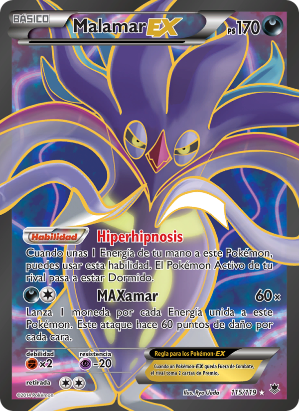 Malamar EX 115 — Phantom Forces (Spanish Pokémon TCG card)