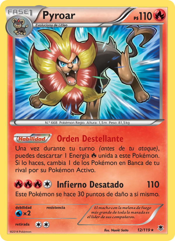 Pyroar 12 — Phantom Forces (Spanish Pokémon TCG card)