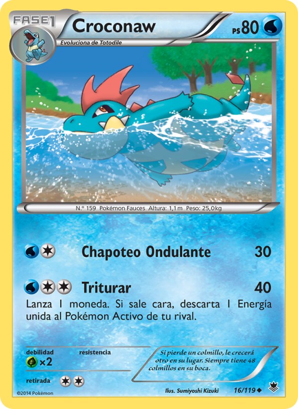 Croconaw 16 — Phantom Forces (Spanish Pokémon TCG card)
