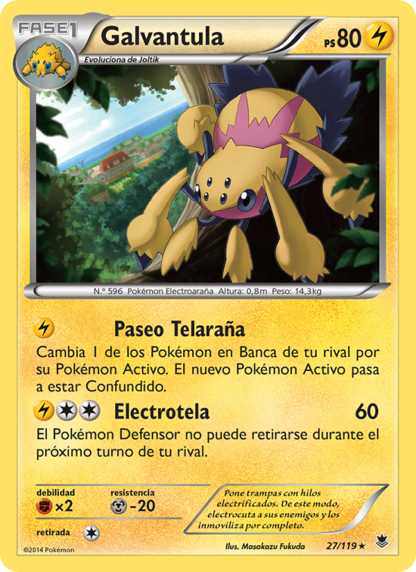 Galvantula 27 — Phantom Forces (Spanish Pokémon TCG card)