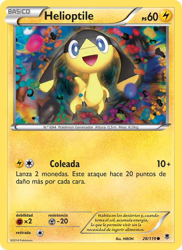 Helioptile 28 — Phantom Forces (Spanish Pokémon TCG card)