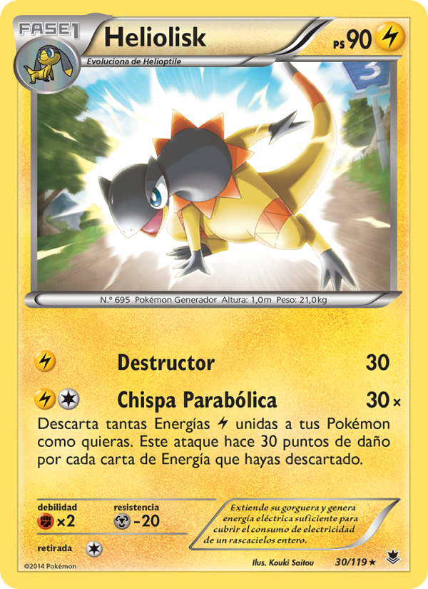 Heliolisk 30 — Phantom Forces (Spanish Pokémon TCG card)