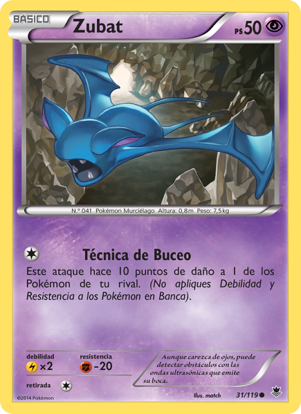 Zubat 31 — Phantom Forces (Spanish Pokémon TCG card)