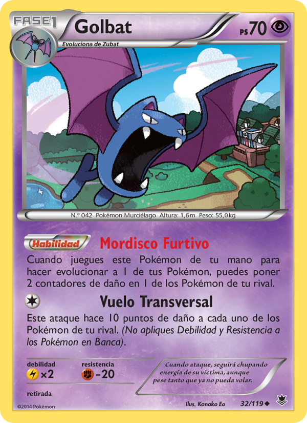 Golbat 32 — Phantom Forces (Spanish Pokémon TCG card)