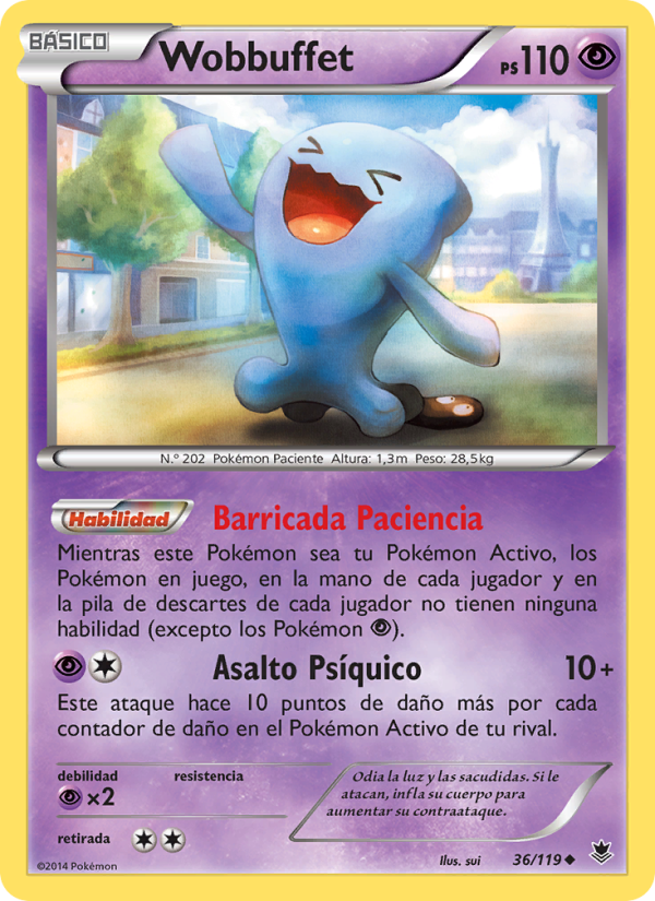 Wobbuffet 36 — Phantom Forces (Spanish Pokémon TCG card)