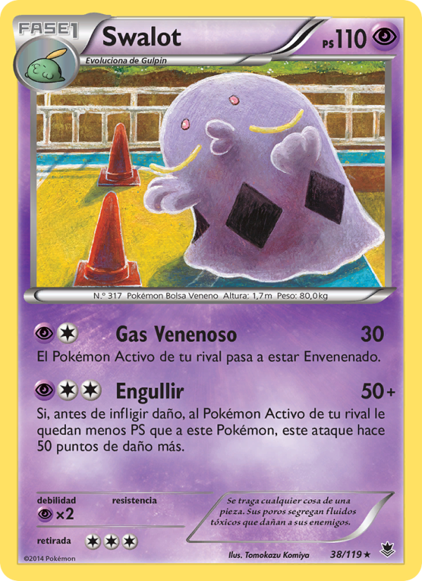 Swalot 38 — Phantom Forces (Spanish Pokémon TCG card)